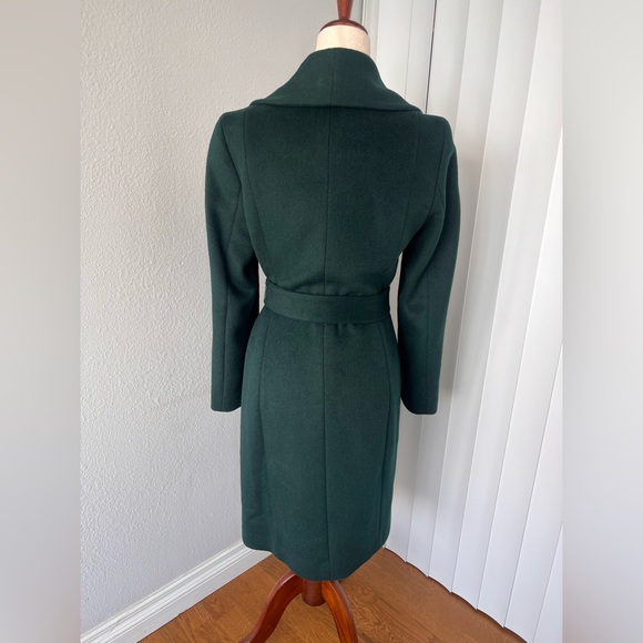 Cole Haan Wool Blend wrap Coat in dark green - Picture 3 of 10